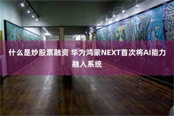 什么是炒股票融资 华为鸿蒙NEXT首次将AI能力融入系统