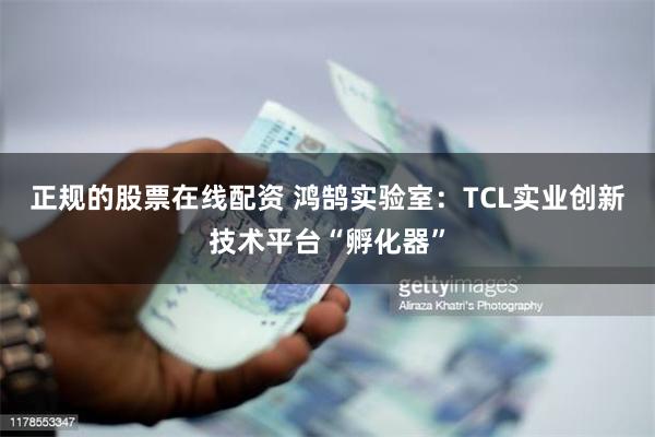 正规的股票在线配资 鸿鹄实验室：TCL实业创新技术平台“孵化器”