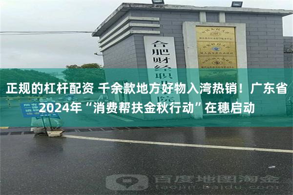 正规的杠杆配资 千余款地方好物入湾热销！广东省2024年“消费帮扶金秋行动”在穗启动