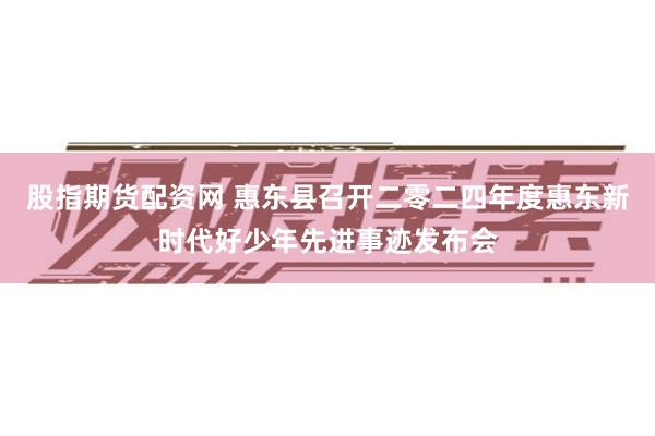 股指期货配资网 惠东县召开二零二四年度惠东新时代好少年先进事迹发布会