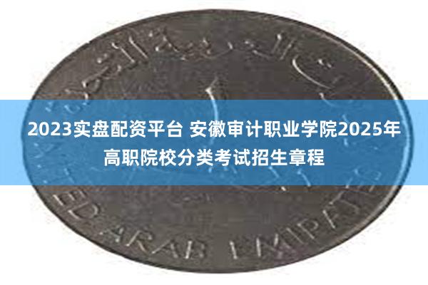 2023实盘配资平台 安徽审计职业学院2025年高职院校分类考试招生章程